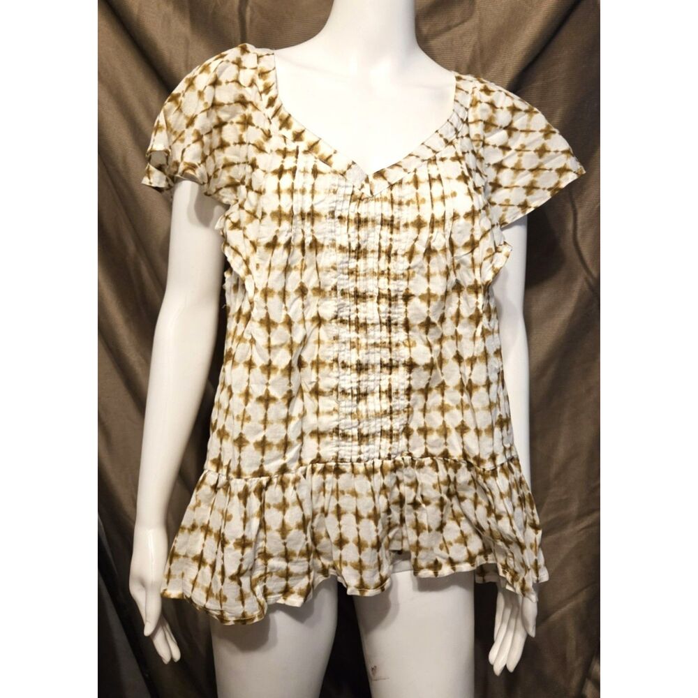 A.N.A. Flutter/Gingham Top – XL – NWT